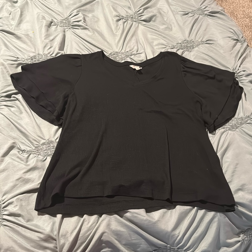 Terra & Sky black blouse size 1X